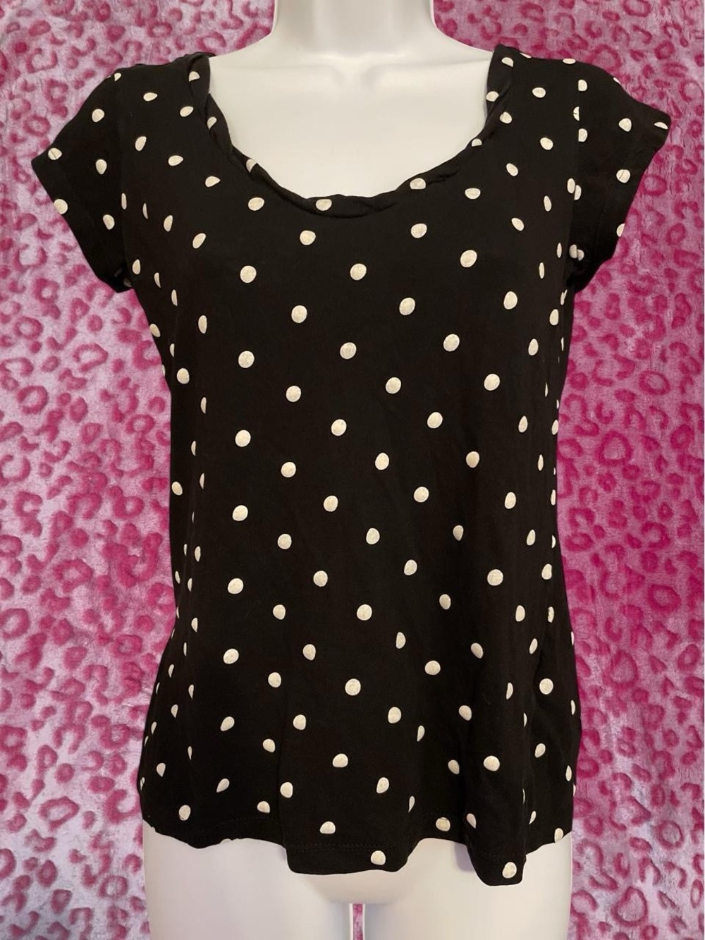 Y2K It’s Our Time black + white polka dot top